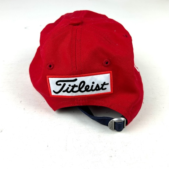 Titleist FJ Pro V1 Golf One Sz Fit Adjustable Hat Baseball Cap Red - Picture 5 of 5